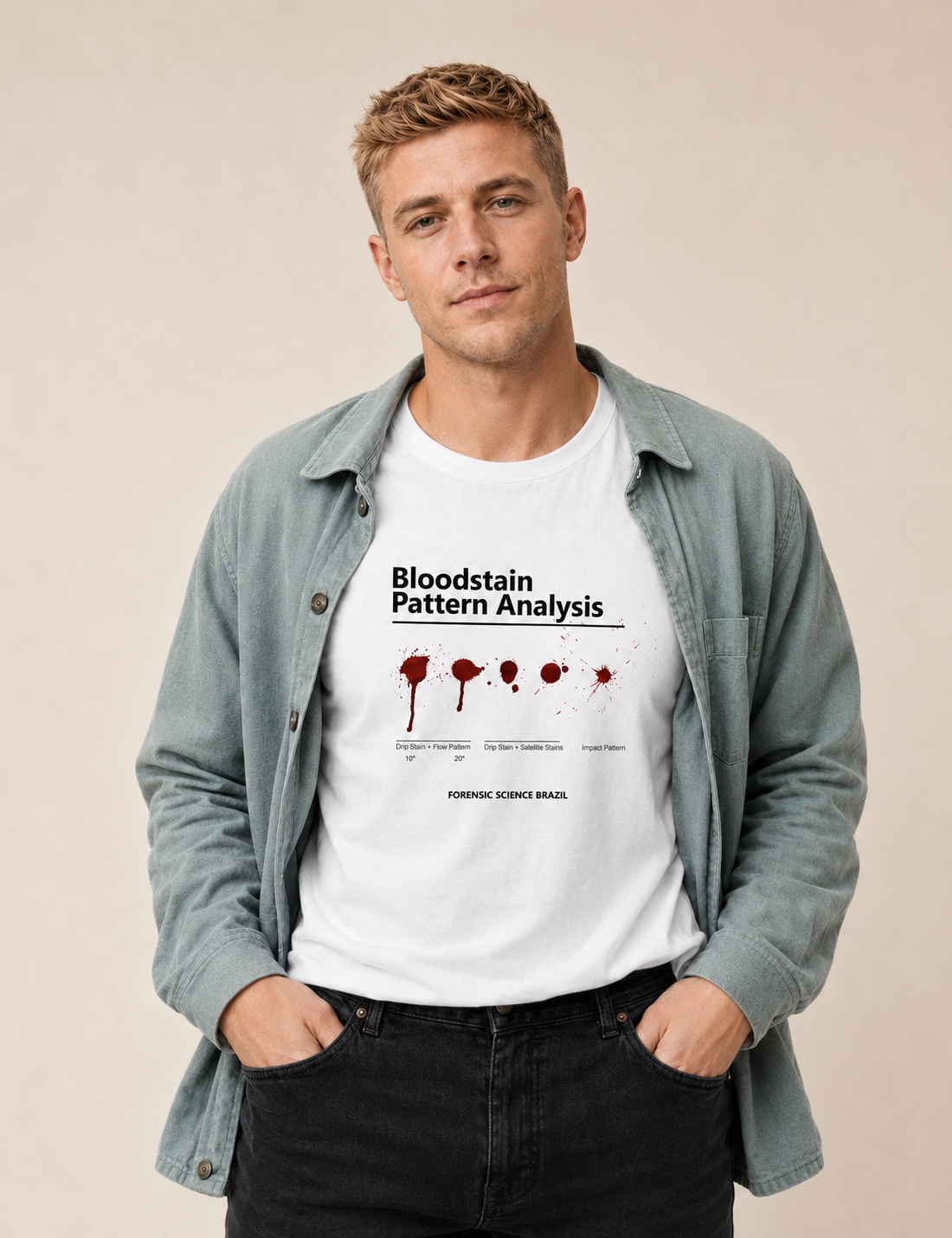 Camiseta Ciência Forense - Análise de Padrões de Sangue (BPA) | True Crime