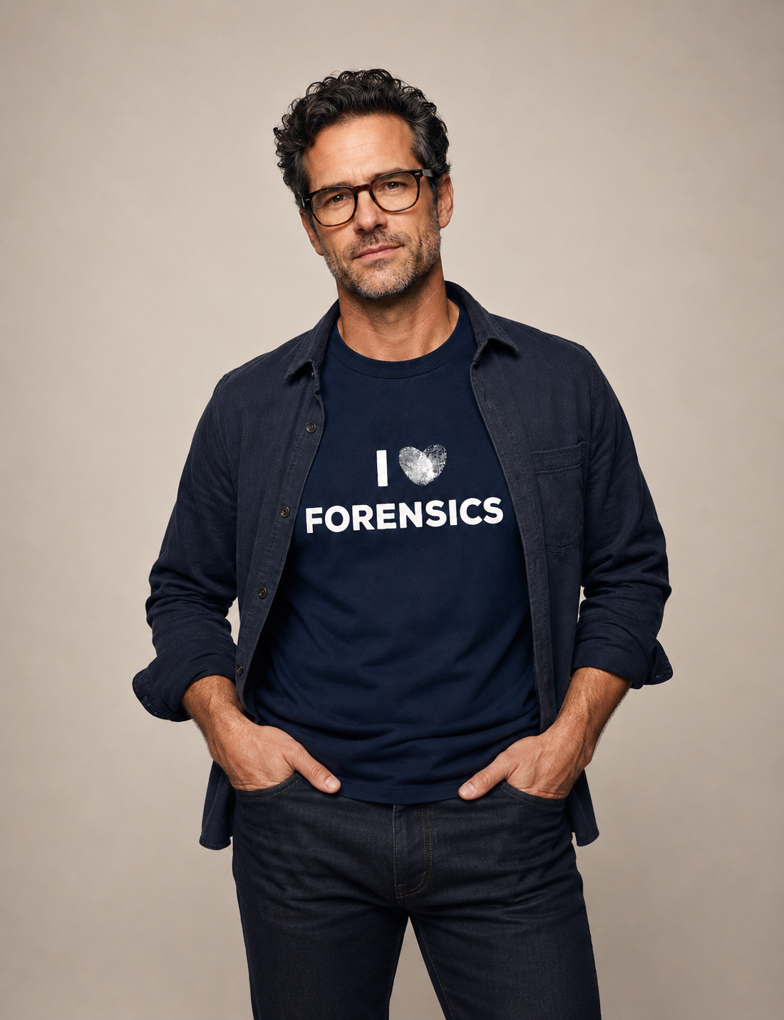 Camiseta Perícia Criminal - I Love Forensics (Coração Papiloscópico) | True Crime