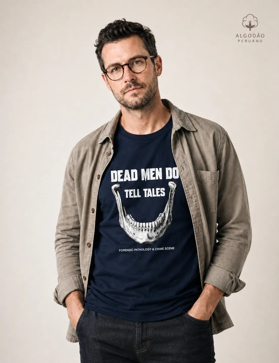 Camiseta Algodão Peruano Dead Men Do Tell Tales | Forensic Pathology & Crime Scene