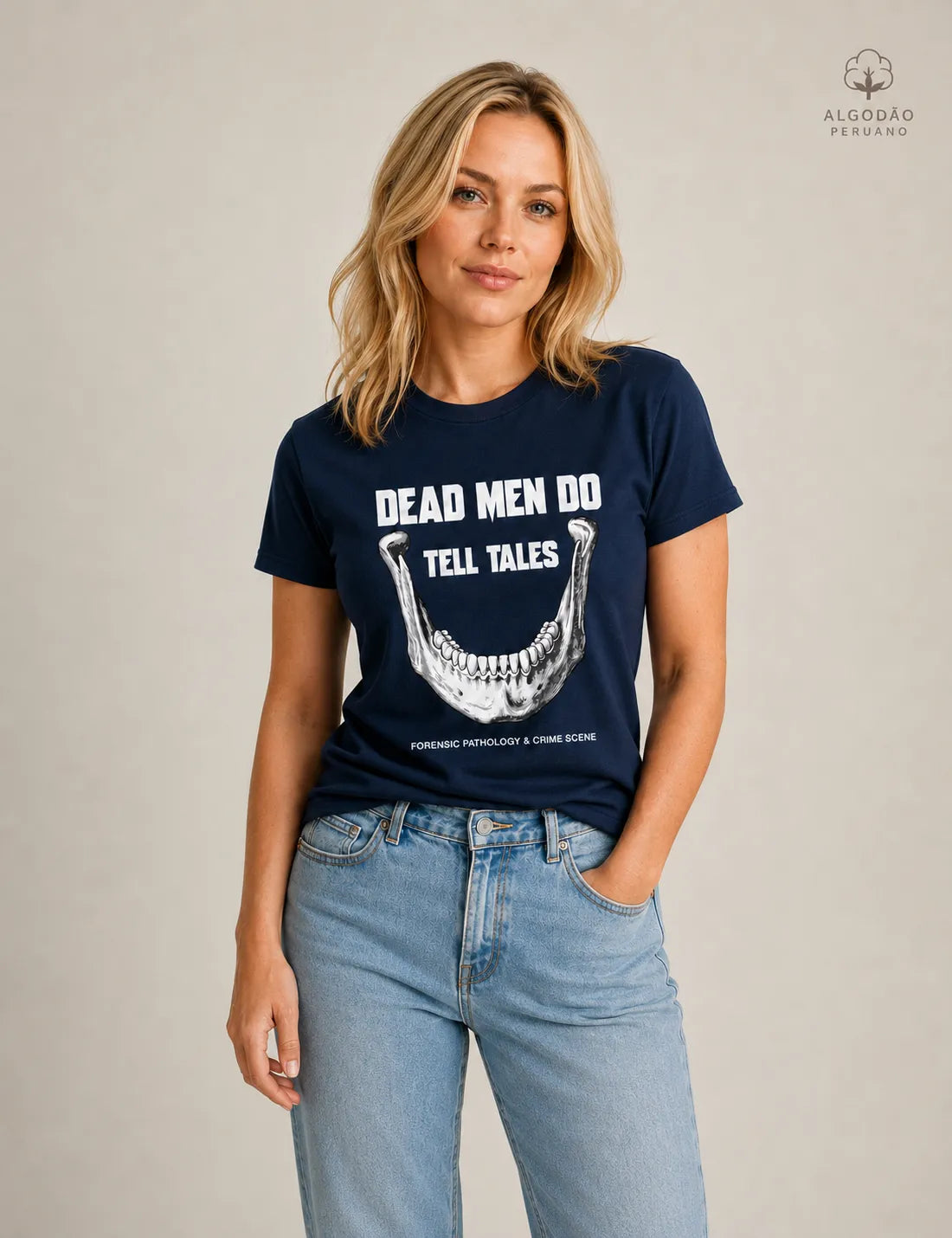 Camiseta Algodão Peruano Dead Men Do Tell Tales | Forensic Pathology & Crime Scene