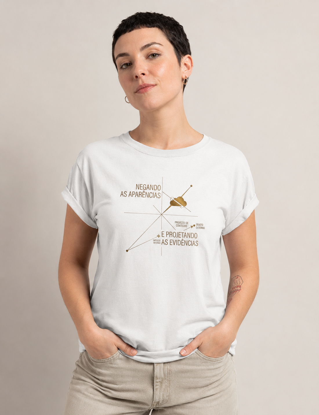 Camiseta Psicanálise Anna Freud - Mecanismos de Defesa (Negação e Projeção) | Diagrama Minimalista