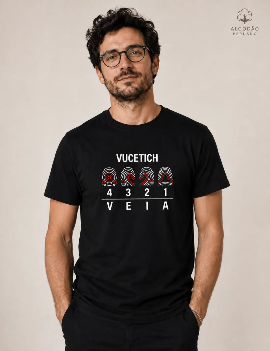 Camiseta Algodão Peruano Papiloscopia "Vucetich" | Perícia na VEIA