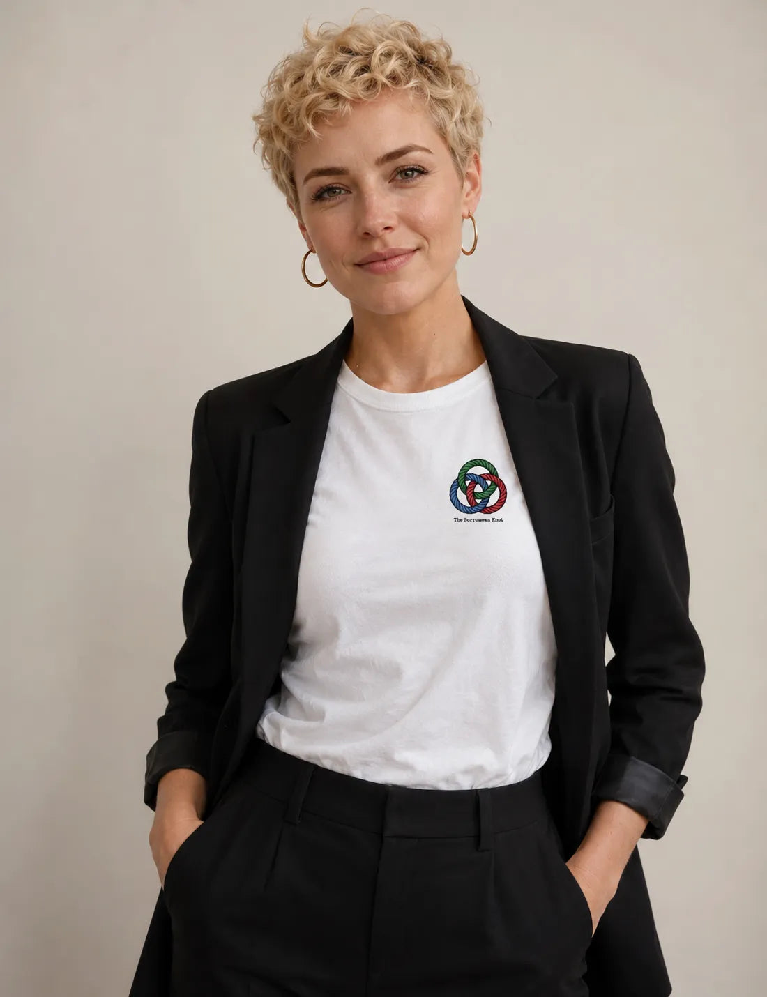 Camiseta Psicanálise Lacan - O Nó Borromeano (Topologia) | Minimalista