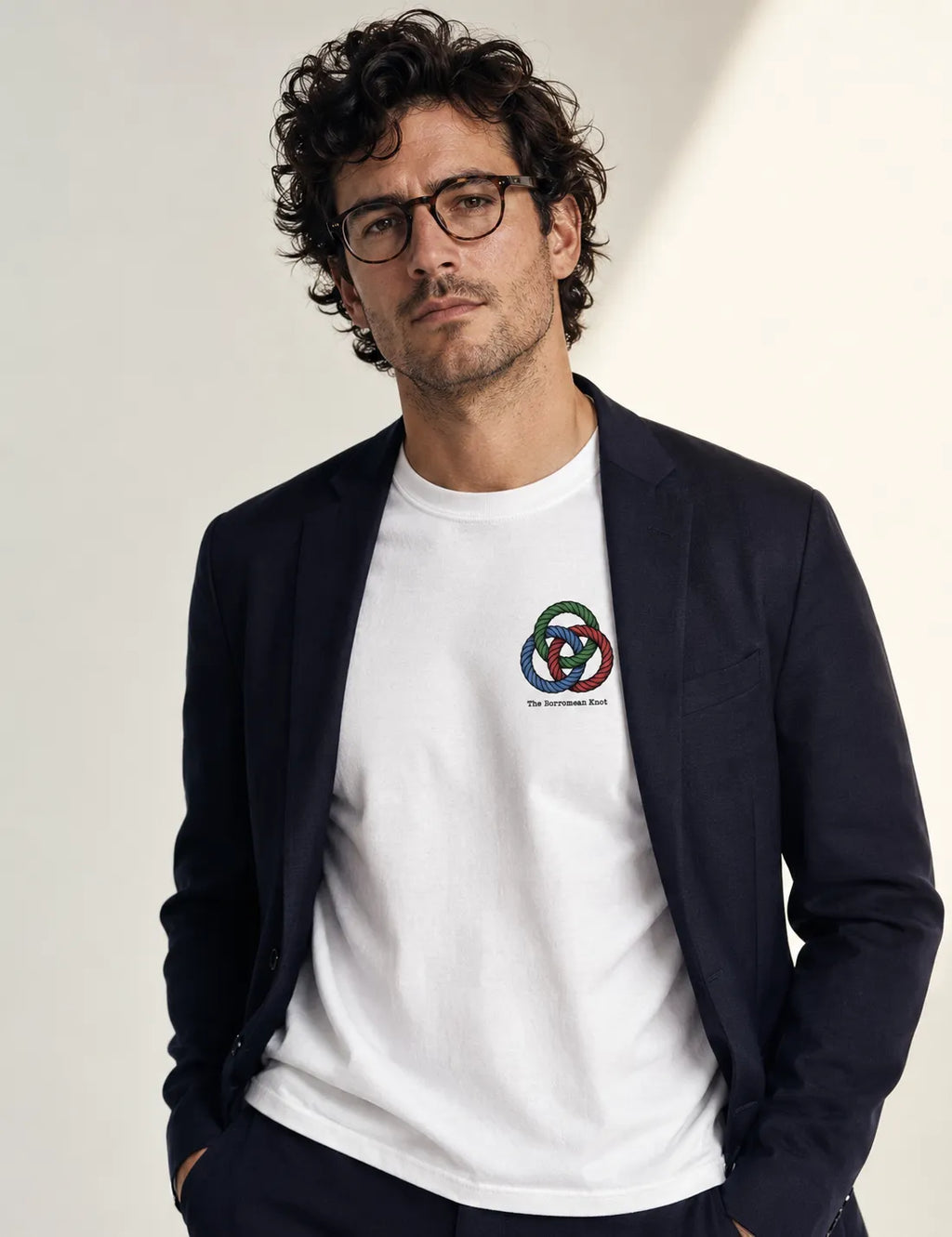 Camiseta Psicanálise Lacan - O Nó Borromeano (Topologia) | Minimalista