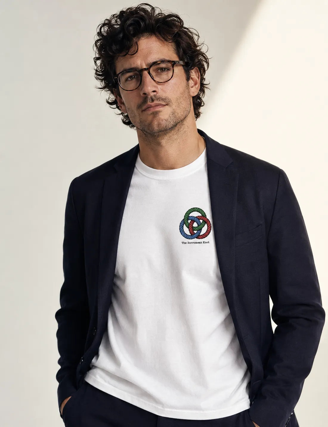 Camiseta Psicanálise Lacan - O Nó Borromeano (Topologia) | Minimalista