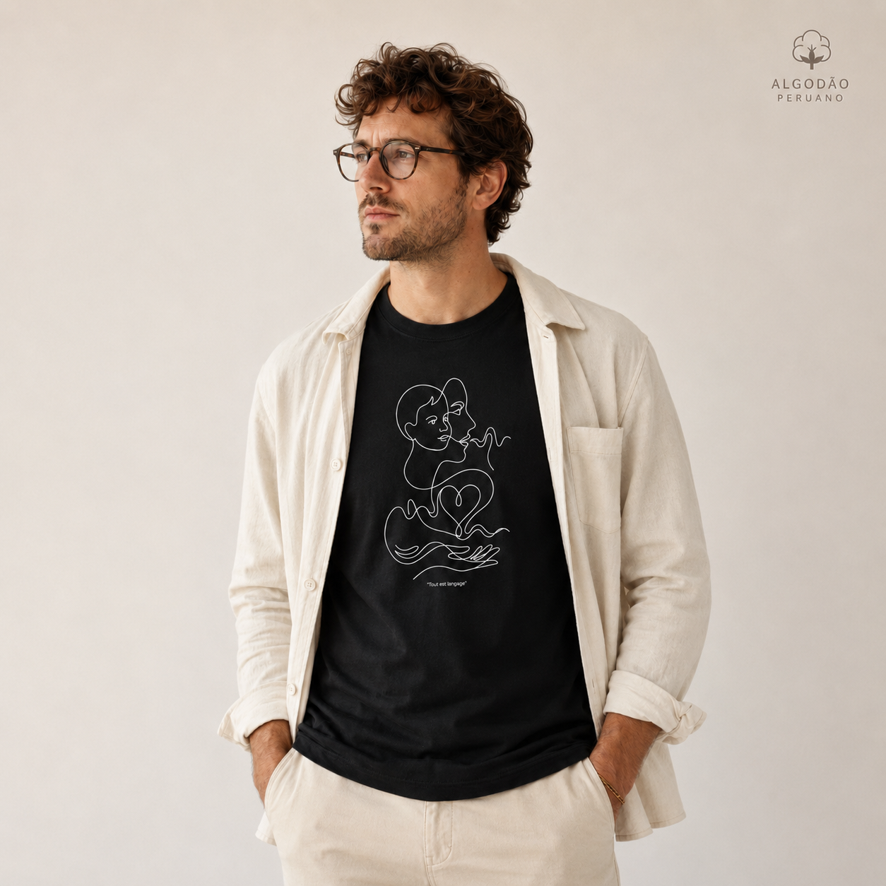 Camiseta Algodão Peruano Psicanálise Françoise Dolto - Tudo É Linguagem (Tout est langage) | Line Art Poética