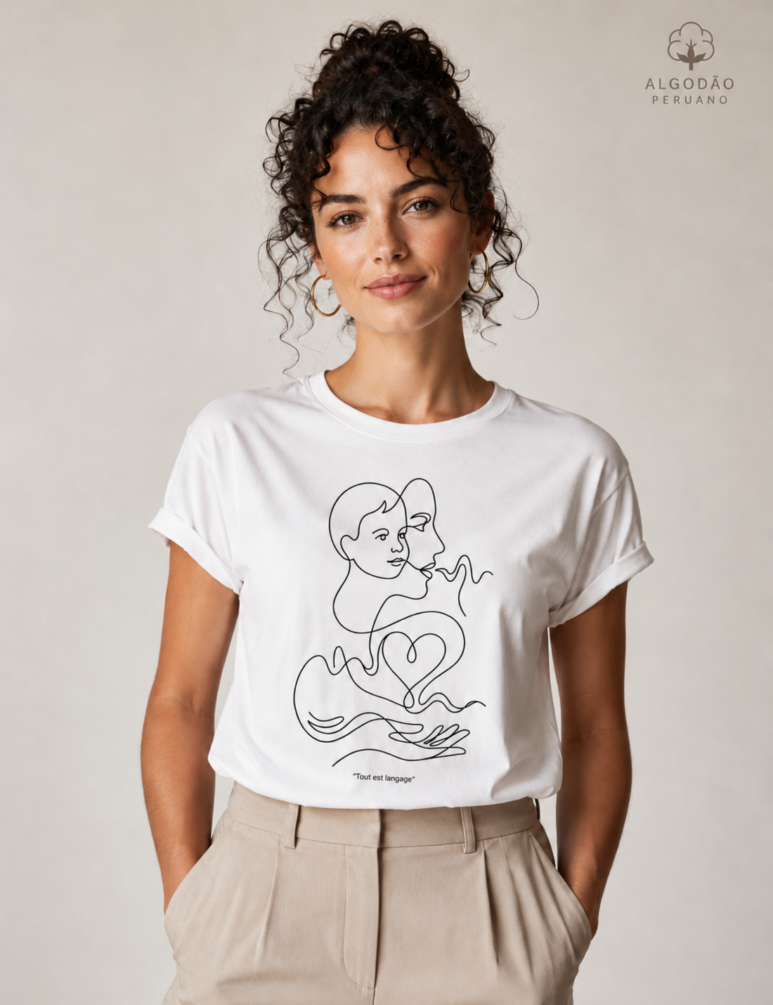 Camiseta Algodão Peruano Psicanálise Françoise Dolto - Tudo É Linguagem (Tout est langage) | Line Art Poética