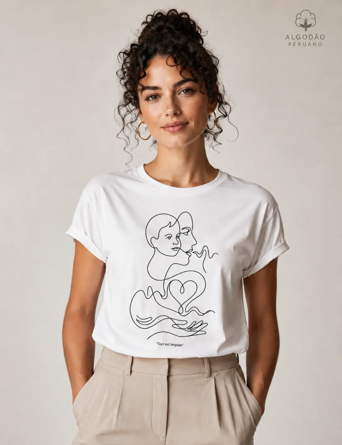 Camiseta Algodão Peruano Psicanálise Françoise Dolto - Tudo É Linguagem (Tout est langage) | Line Art Poética