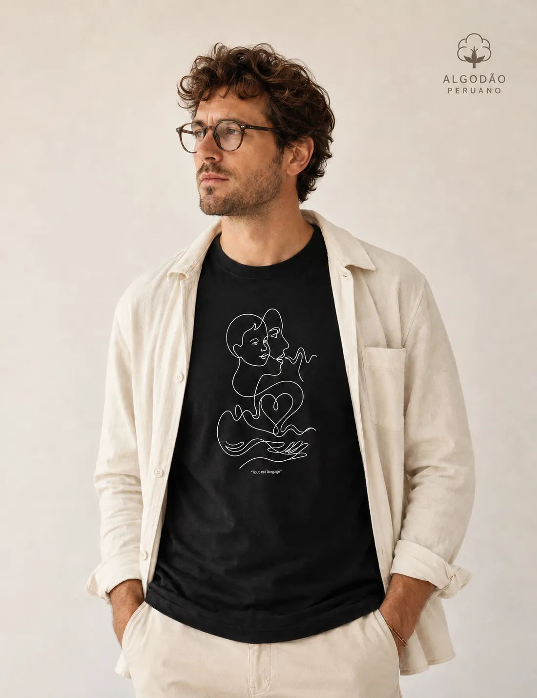 Camiseta Algodão Peruano Psicanálise Françoise Dolto - Tudo É Linguagem (Tout est langage) | Line Art Poética