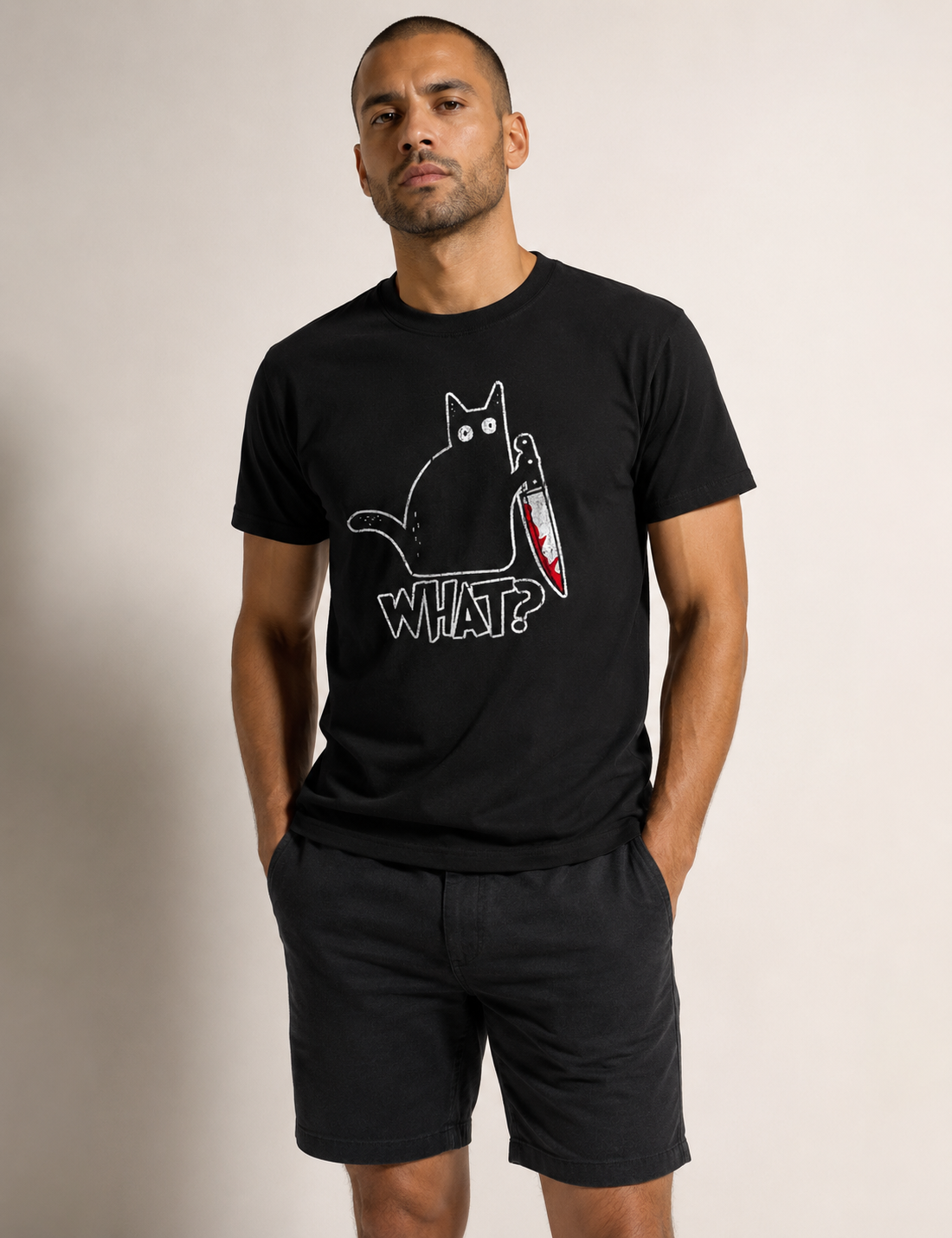 Camiseta Gato "What?" | O Suspeito Sem Remorso