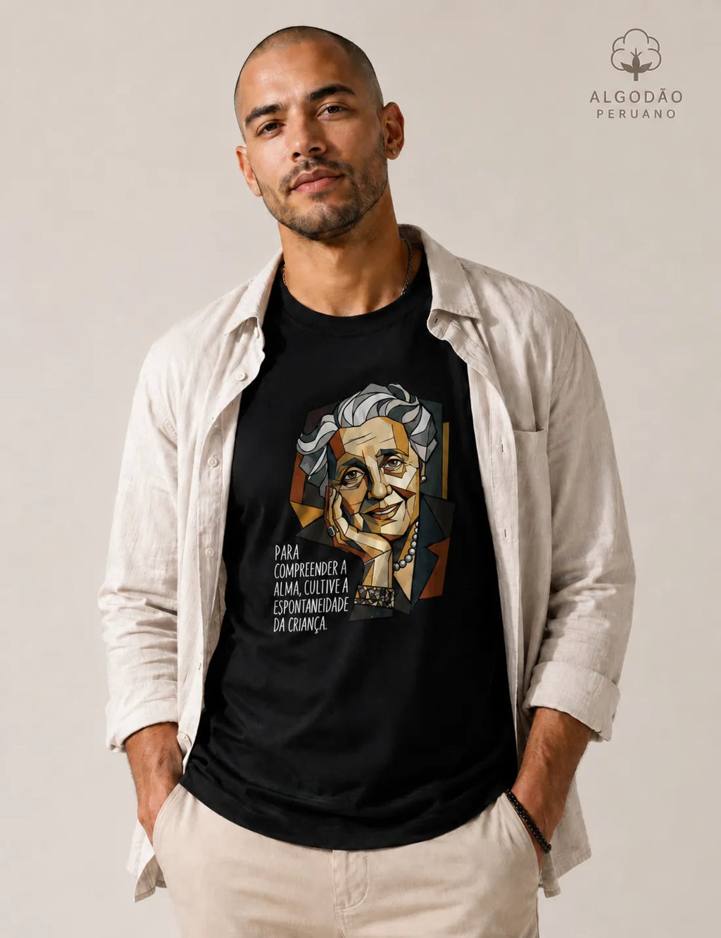 Camiseta Algodão Peruano Melanie Klein & Picasso: A Alma e a Espontaneidade | Uma Fusão de Gênios