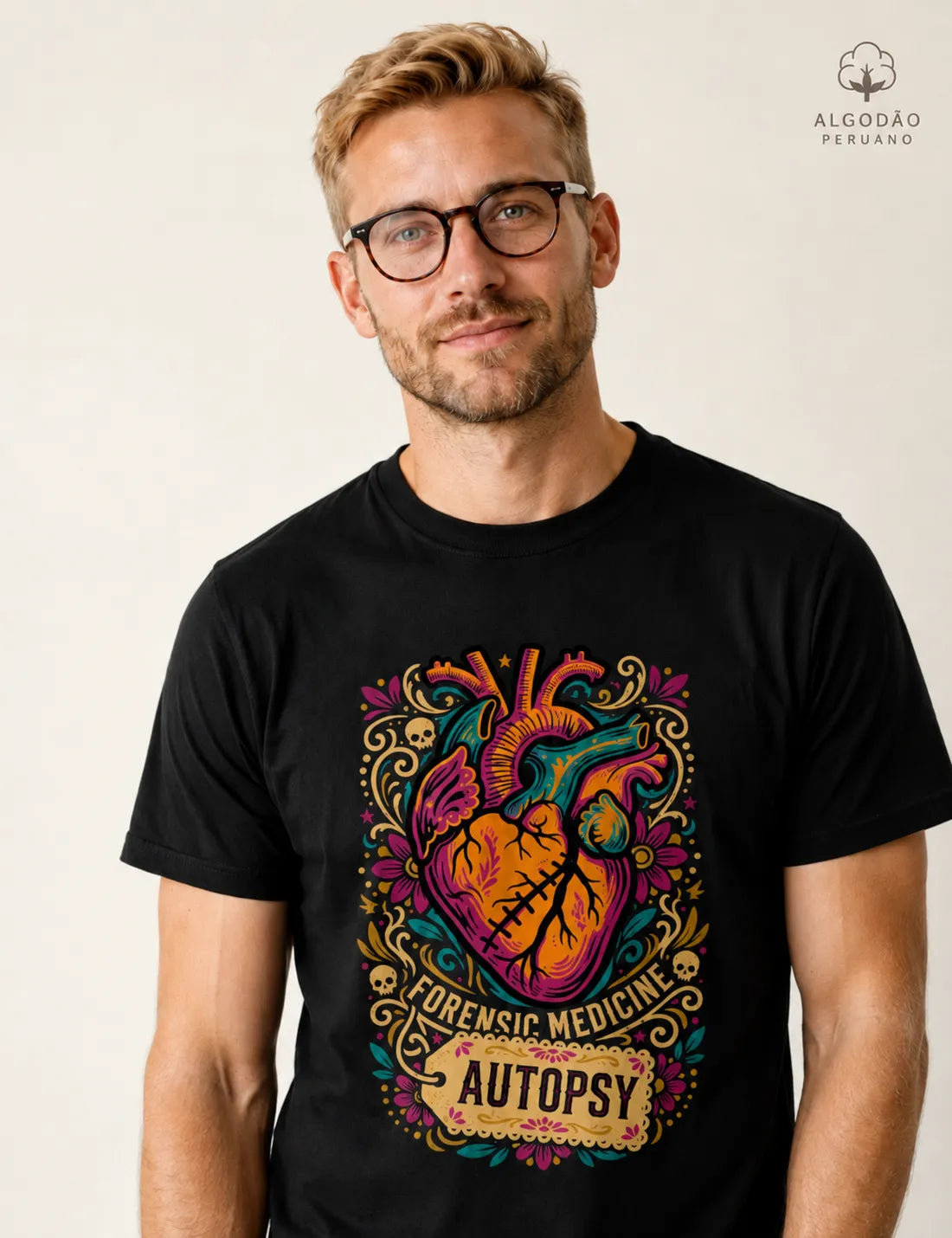 Camiseta Algodão Peruano Medicina Legal "Autopsy" | A Arte da Patologia Forense