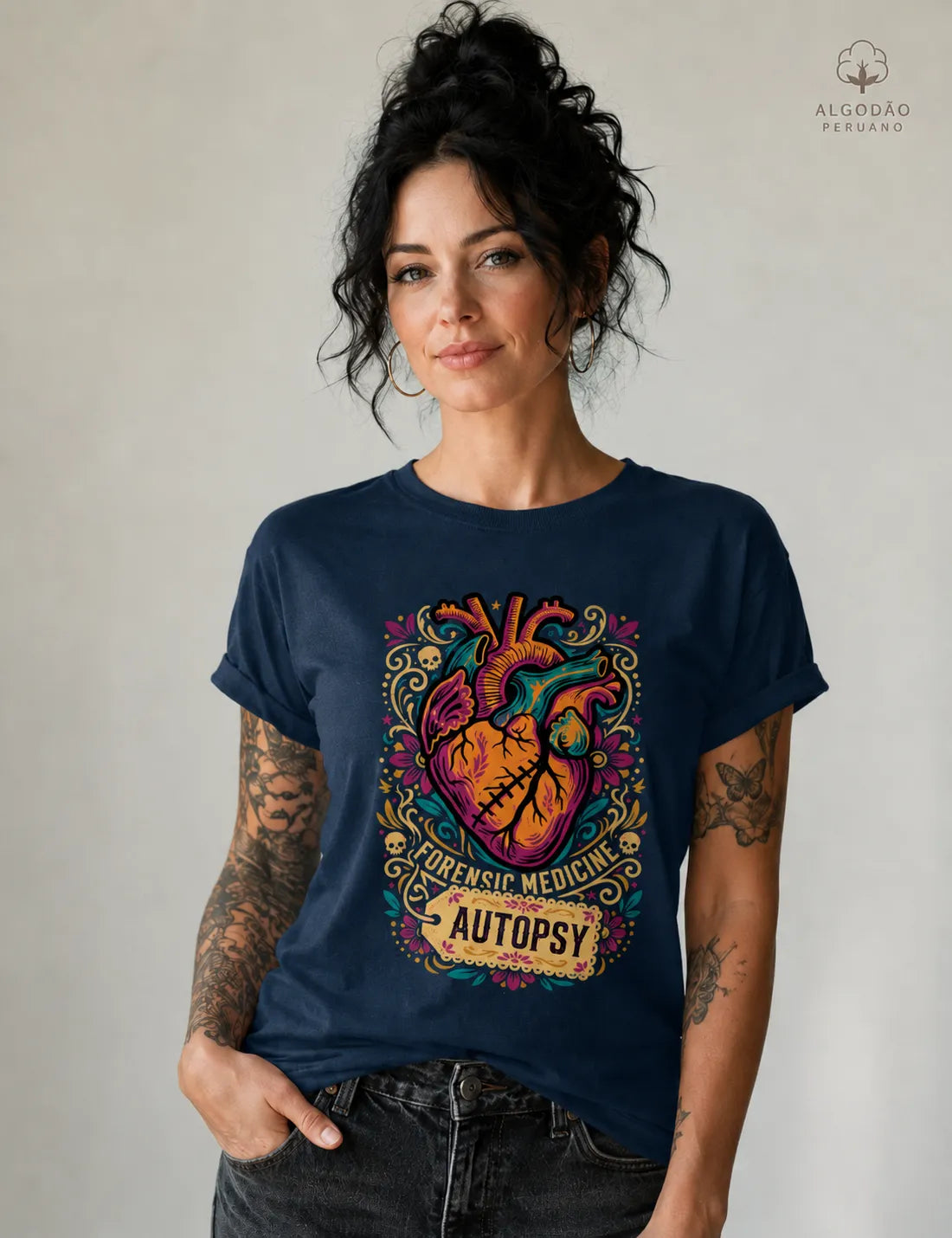 Camiseta Algodão Peruano Medicina Legal "Autopsy" | A Arte da Patologia Forense