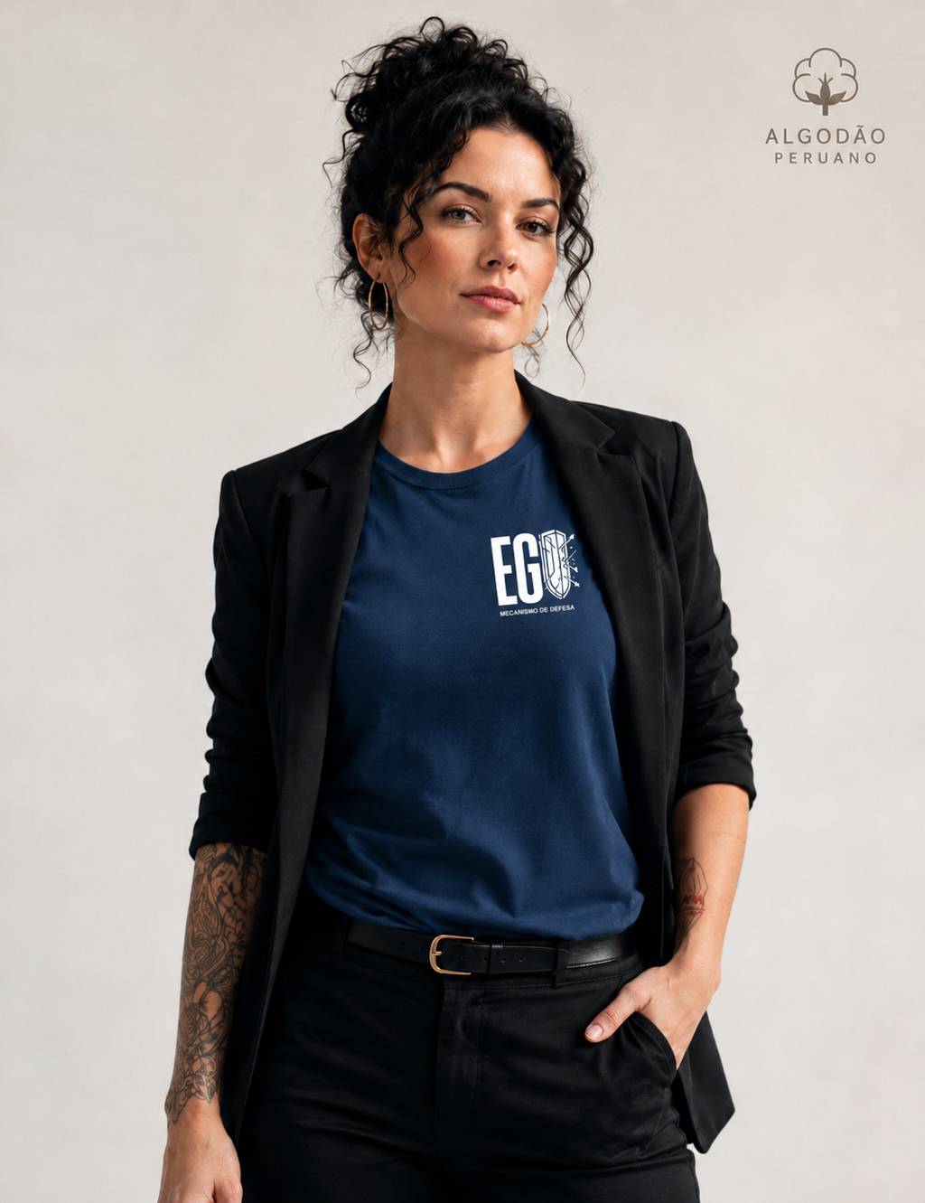Camiseta Algodão Peruano Psicanálise Anna Freud - Ego e Mecanismos de Defesa | Pocket Print