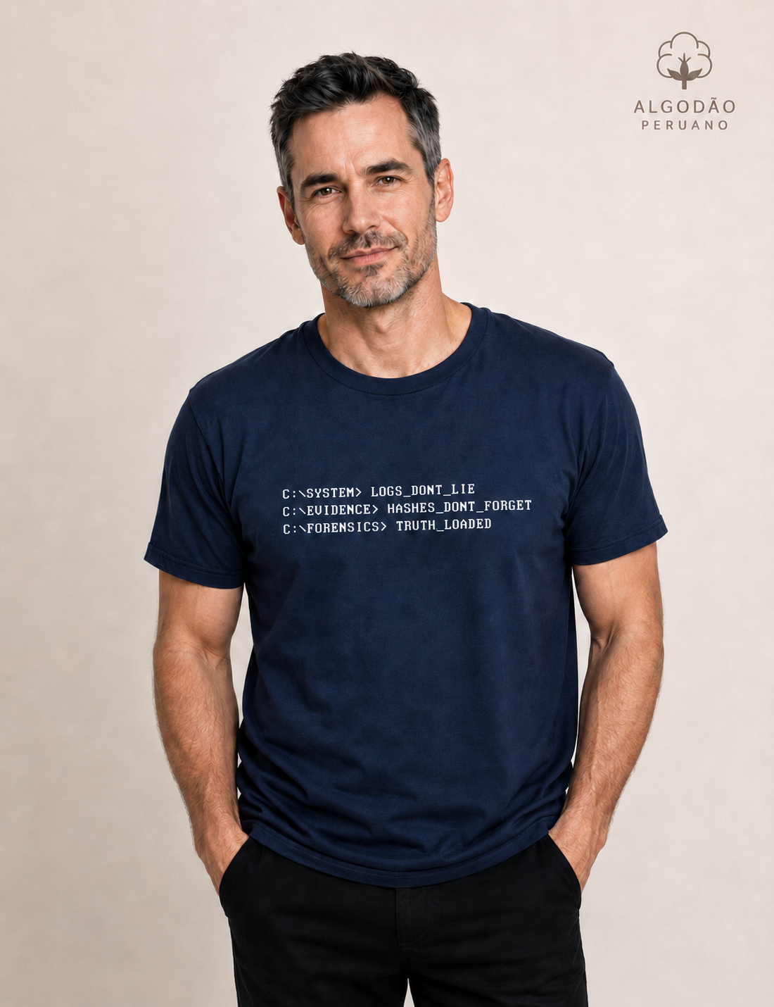 Camiseta Algodão Peruano "Logs Don't Lie" | O Código Forense