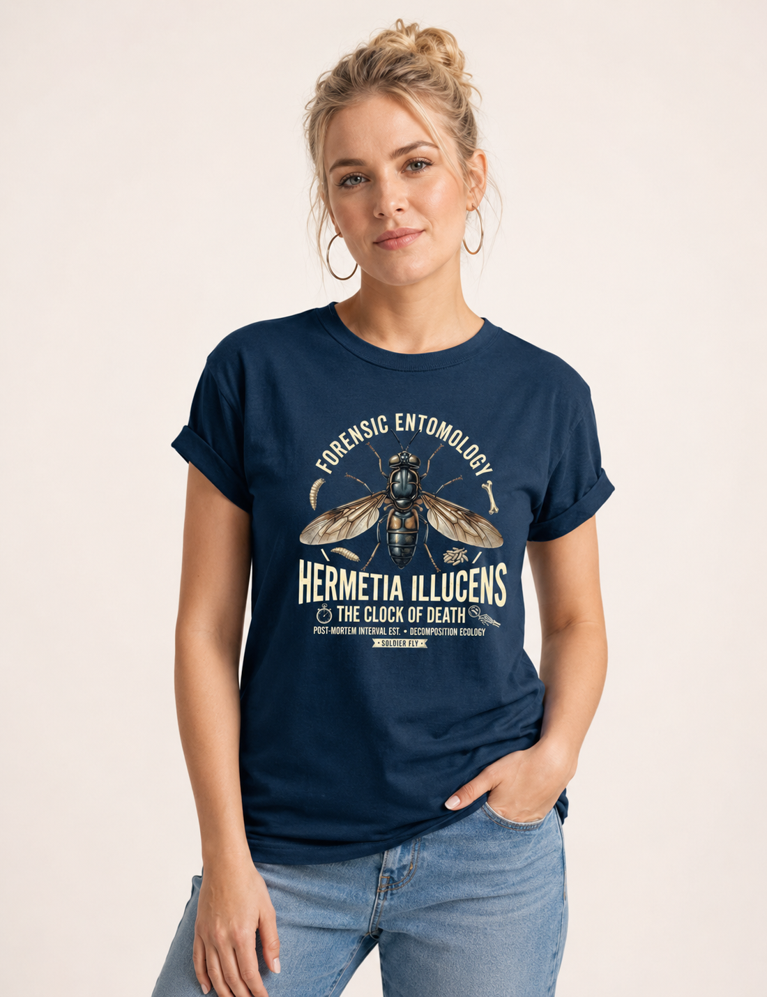 Camiseta "Entomologia Forense" | O Relógio da Morte (Hermetia illucens)