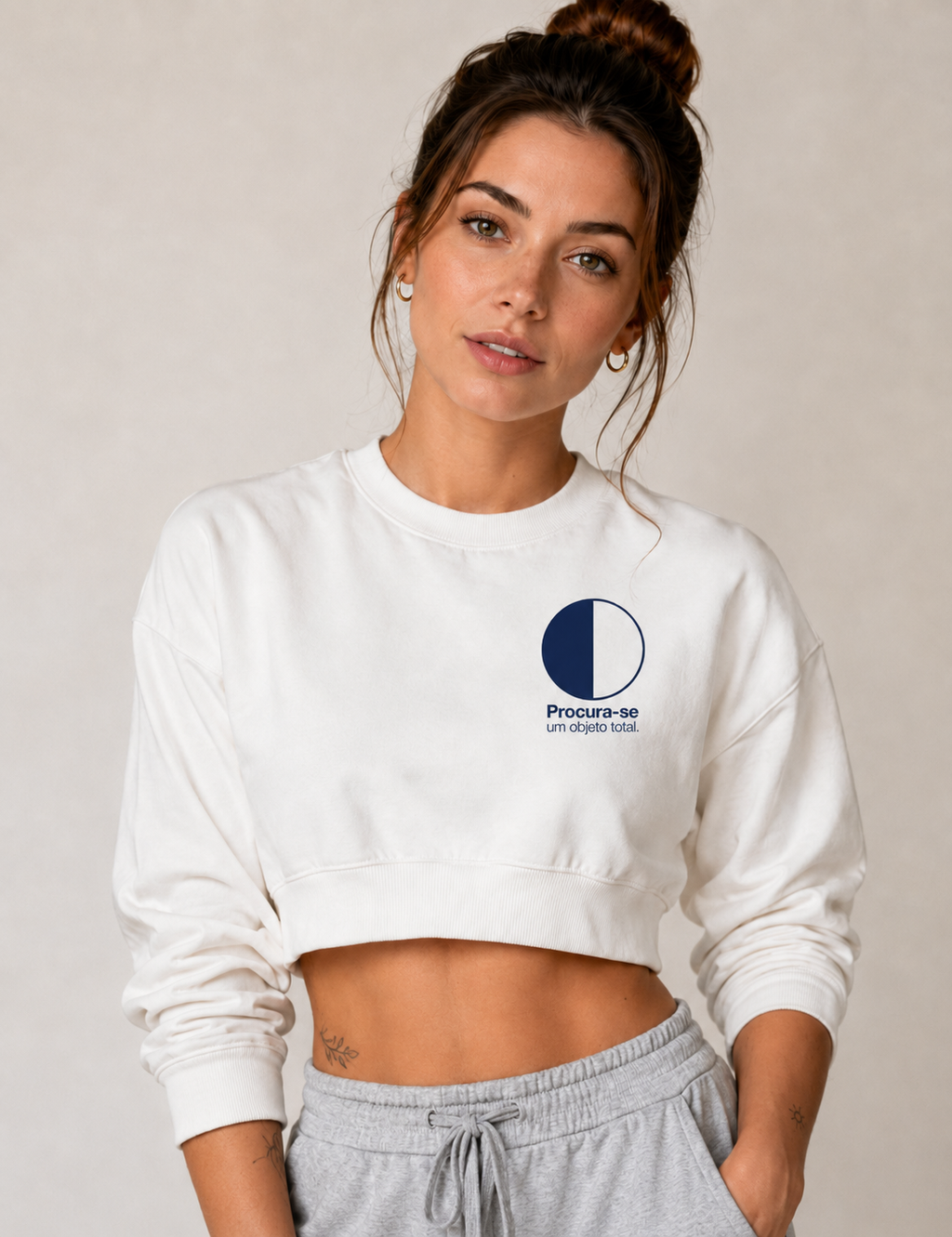 Cropped Moletom Psicanálise Melanie Klein - Procura-se um Objeto Total | Minimalista Geométrica