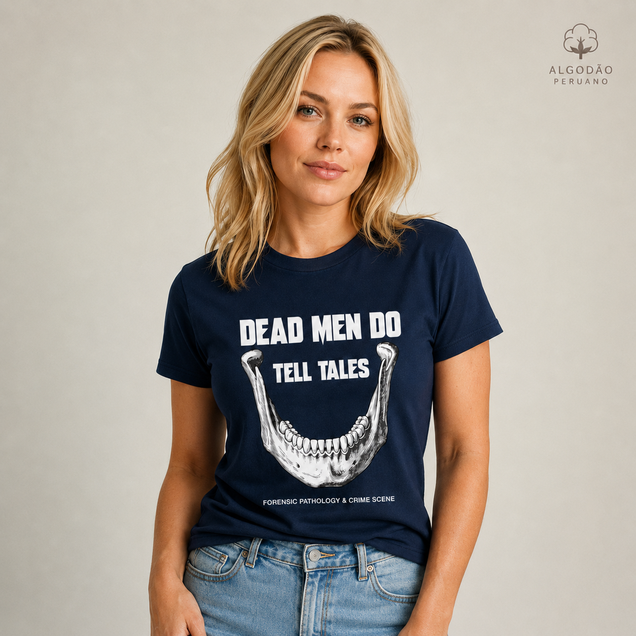 Camiseta Algodão Peruano Dead Men Do Tell Tales | Forensic Pathology & Crime Scene