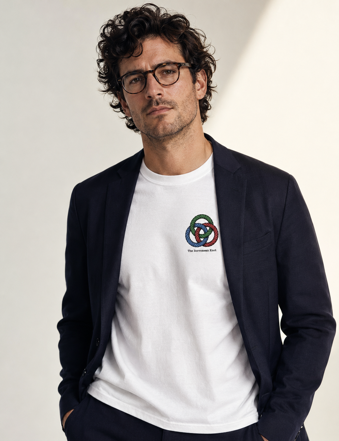 Camiseta Psicanálise Lacan - O Nó Borromeano (Topologia) | Minimalista