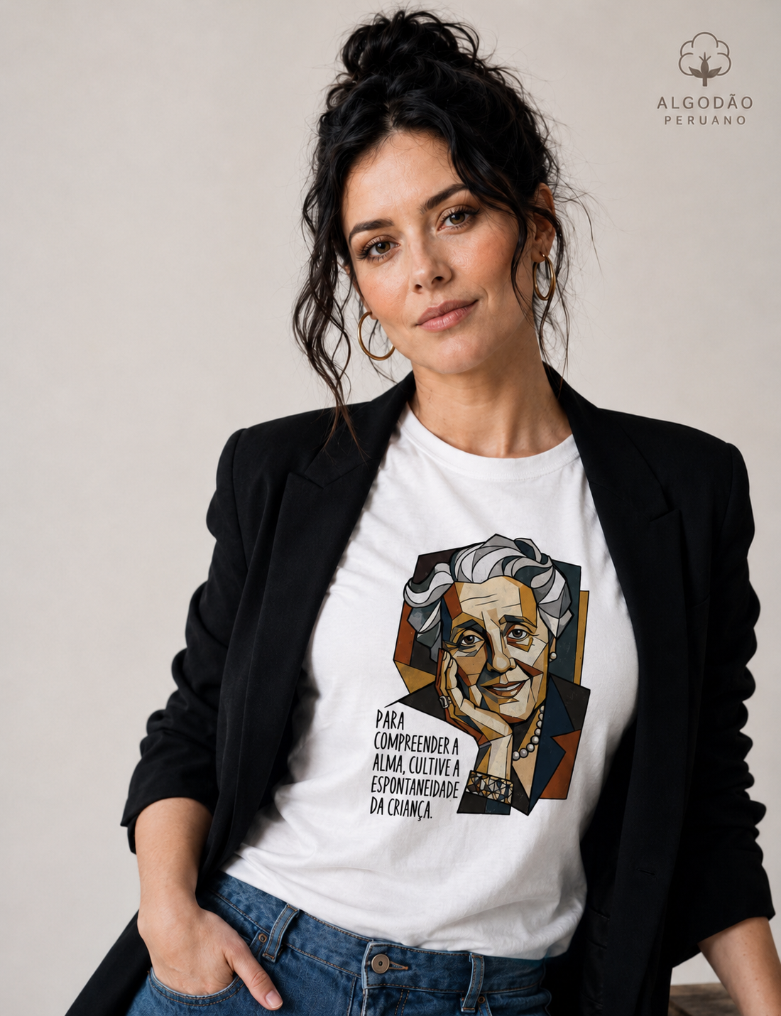 Camiseta Algodão Peruano Melanie Klein & Picasso: A Alma e a Espontaneidade | Uma Fusão de Gênios
