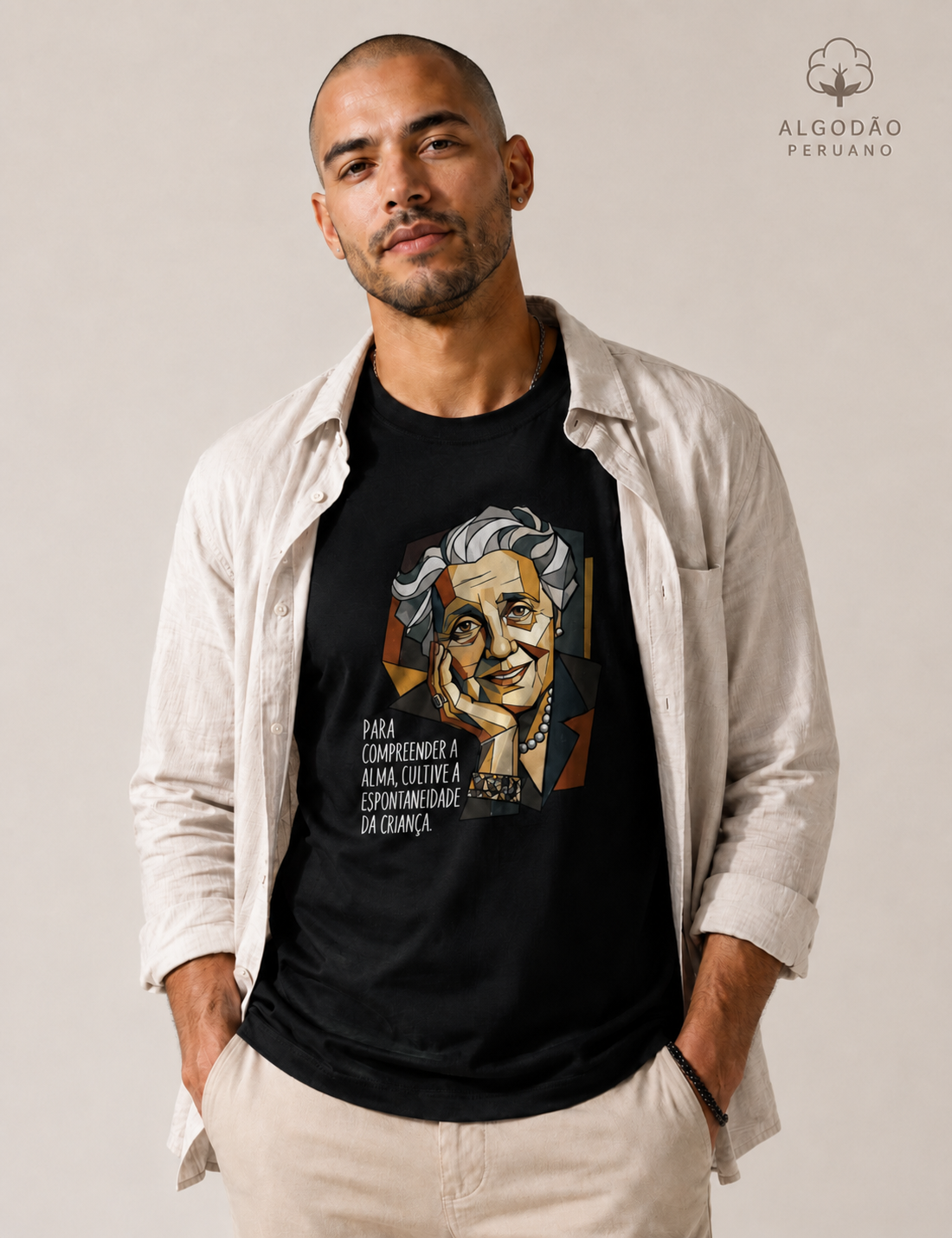 Camiseta Algodão Peruano Melanie Klein & Picasso: A Alma e a Espontaneidade | Uma Fusão de Gênios