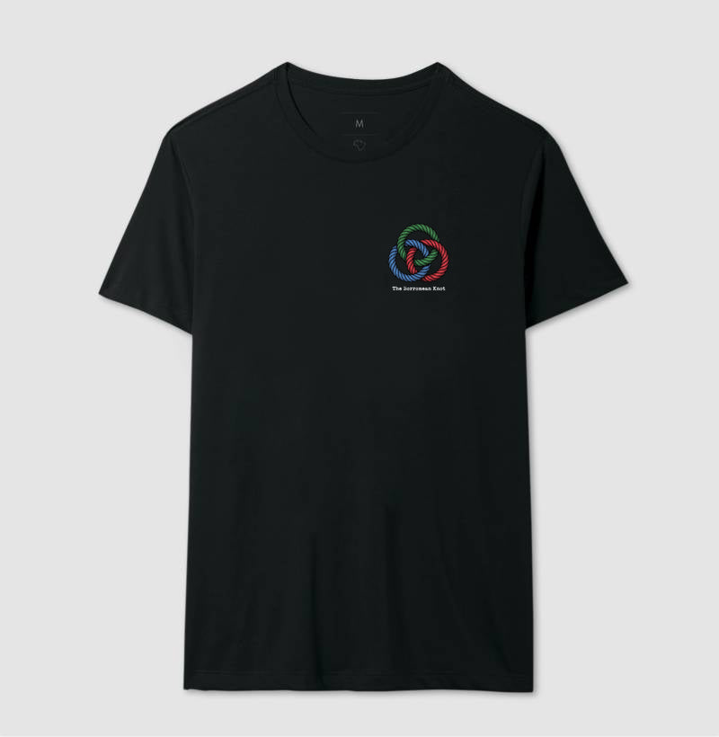 Camiseta Psicanálise Lacan - O Nó Borromeano (Topologia) | Minimalista