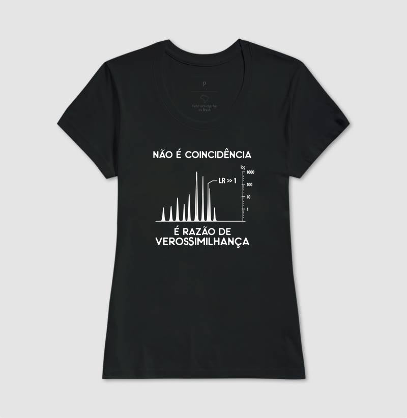 Camiseta Genética Forense "Não É Coincidência" | Razão de Verossimilhança (LR)