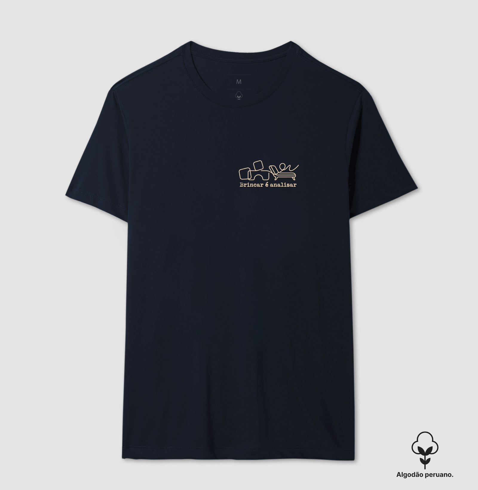 Camiseta Algodão Peruano Psicanálise Melanie Klein - Brincar é Analisar | Minimalista Line Art