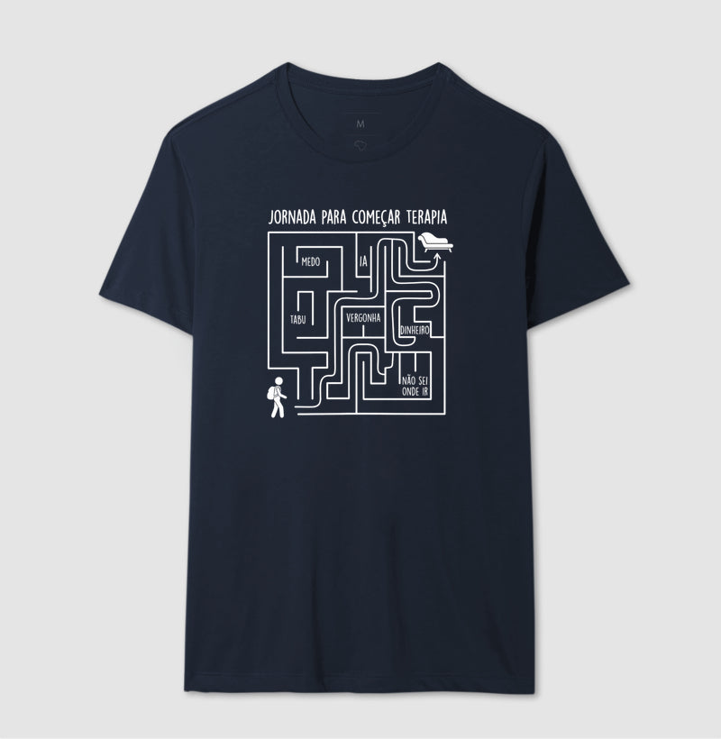 Camiseta Psicologia "Jornada Para Começar Terapia" | O Labirinto do Acolhimento