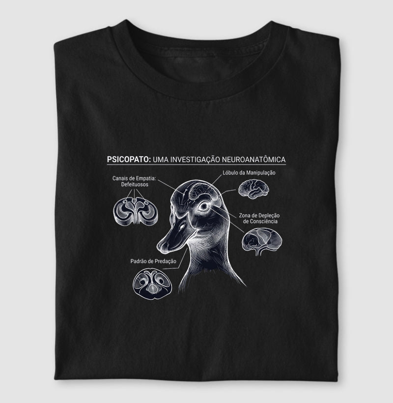Camiseta Psicopatologia Forense - O Psicopato | Ilustração Neuroanatômica