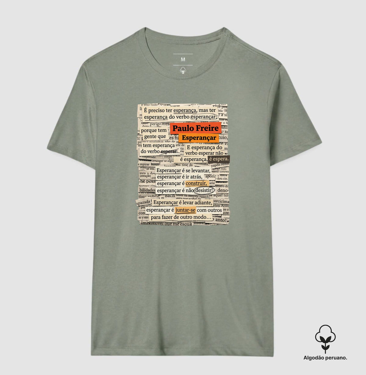 Camiseta Paulo Freire "Esperançar" | Do Verbo Esperançar & Pedagogia da Ação
