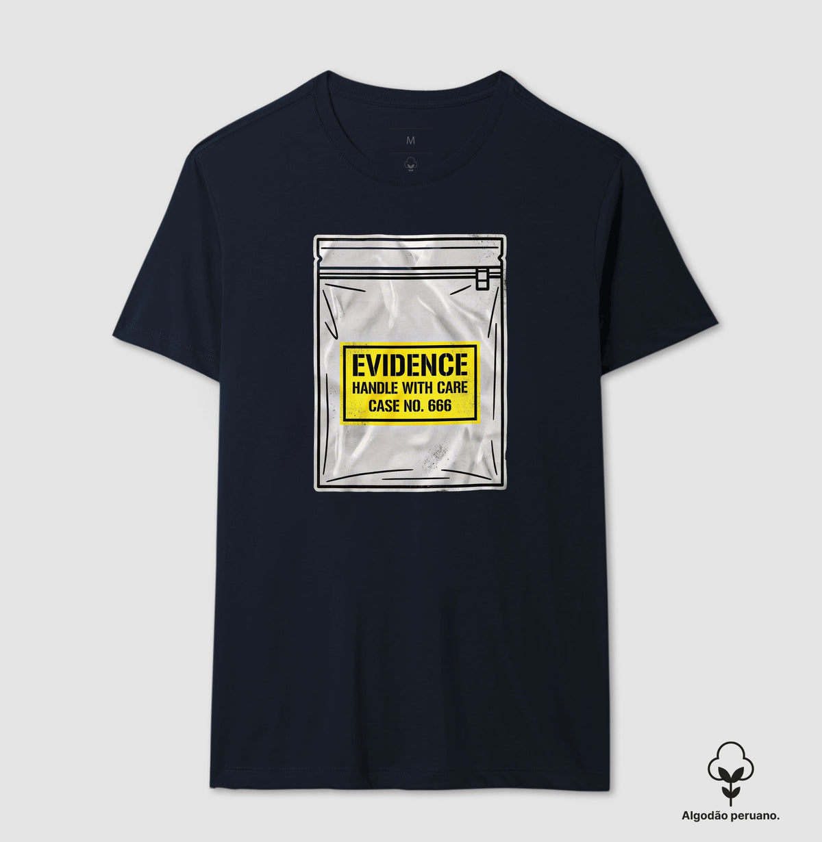 Camiseta Algodão Peruano True Crime "Evidence Bag" | Caso Nº 666