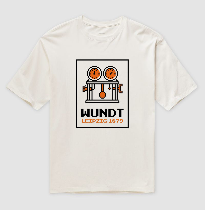 Camiseta Oversized Psicologia "Wundt: Leipzig 1879" | 8-Bit Pixel Art