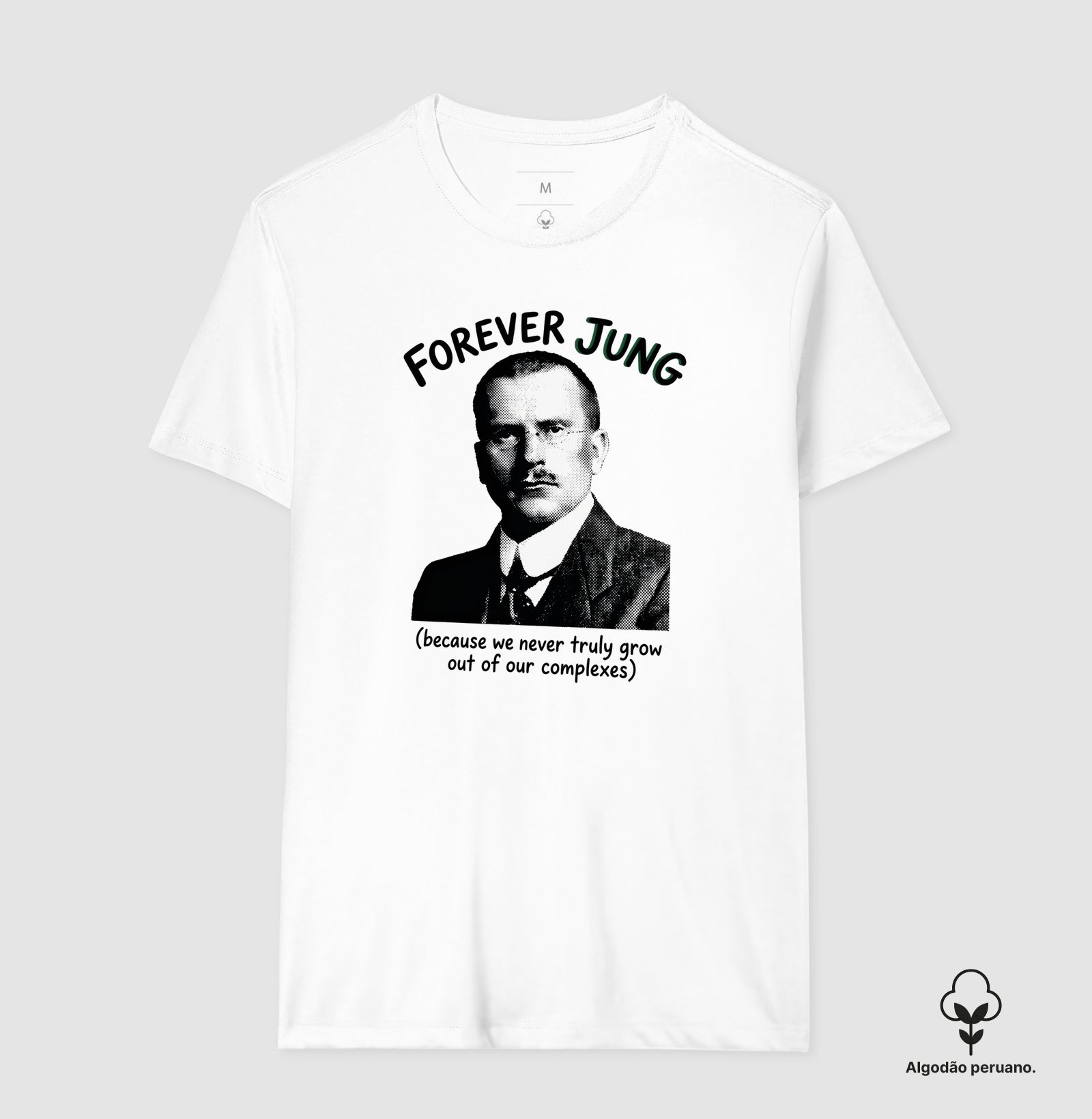 Camiseta Algodão Peruano Psicanalítica Carl Jung - Forever Jung (Complexes) | Retrô Noir