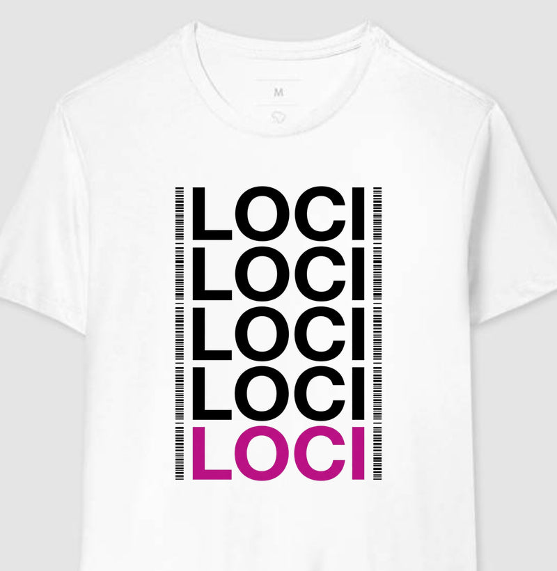 Camiseta Genética Forense "LOCI" | O Painel do DNA & Identificação Humana