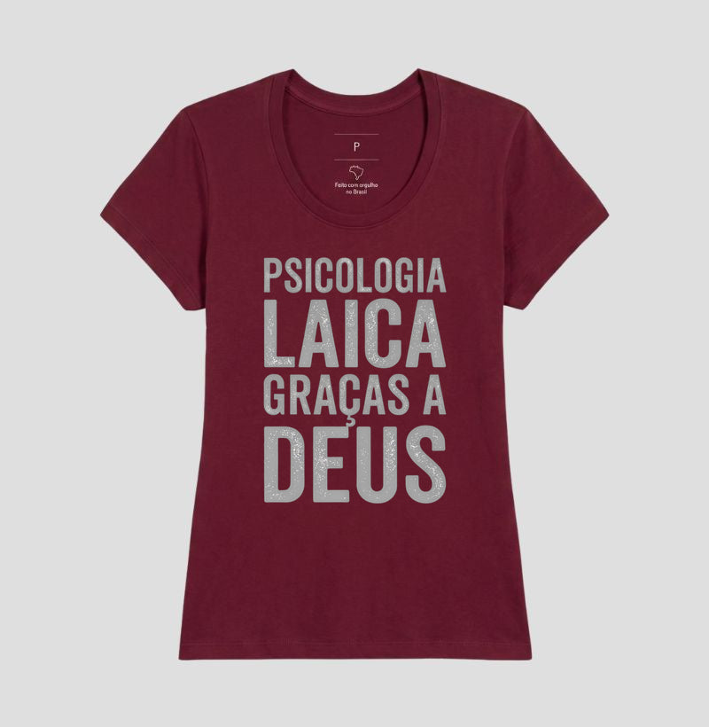 Camiseta "Psicologia Laica Graças a Deus" | Minimalista