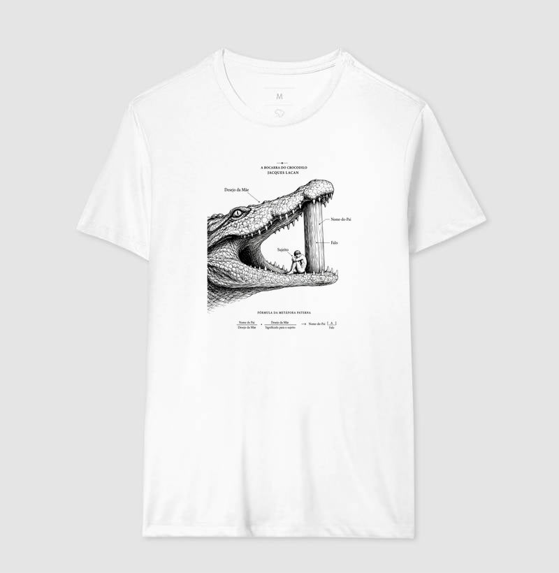 Camiseta Psicanálise "A Bocarra do Crocodilo" | Jacques Lacan e a Metáfora Paterna