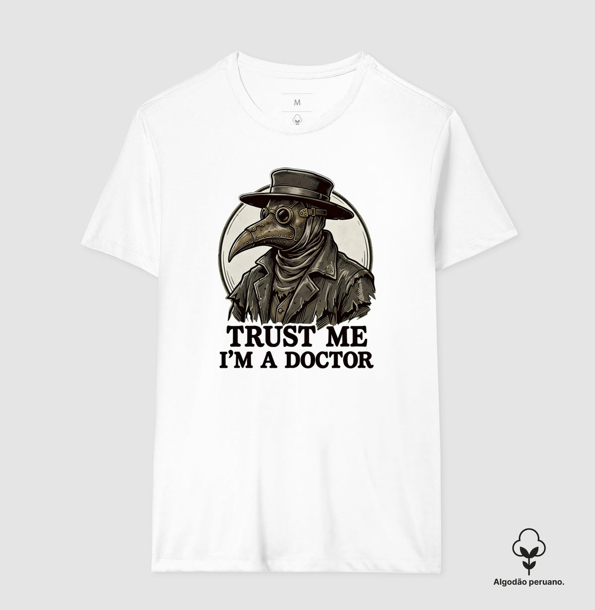Camiseta Algodão Peruano Medicina Legal "Plague Doctor" | O Último Diagnóstico