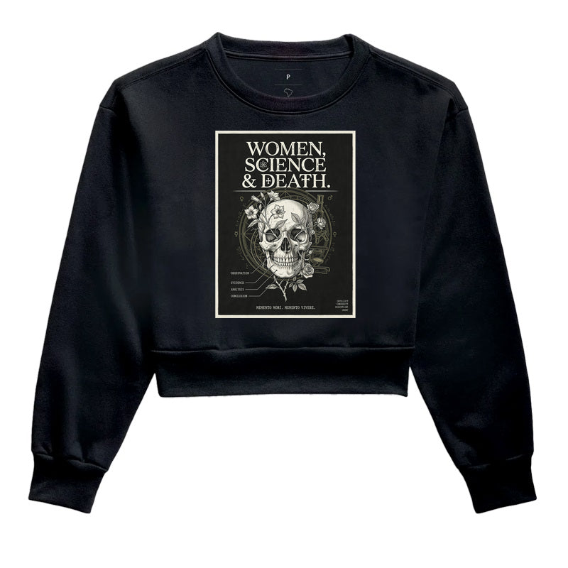 Cropped Moletom Gótica Científica "Women, Science & Death" | Memento Mori