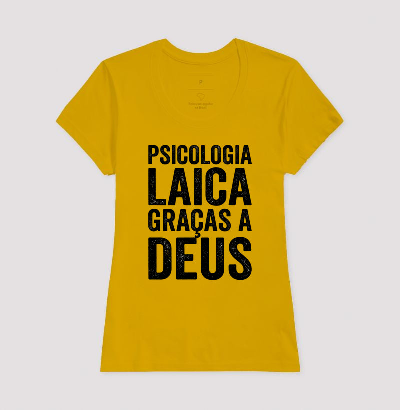 Camiseta "Psicologia Laica Graças a Deus" | Minimalista