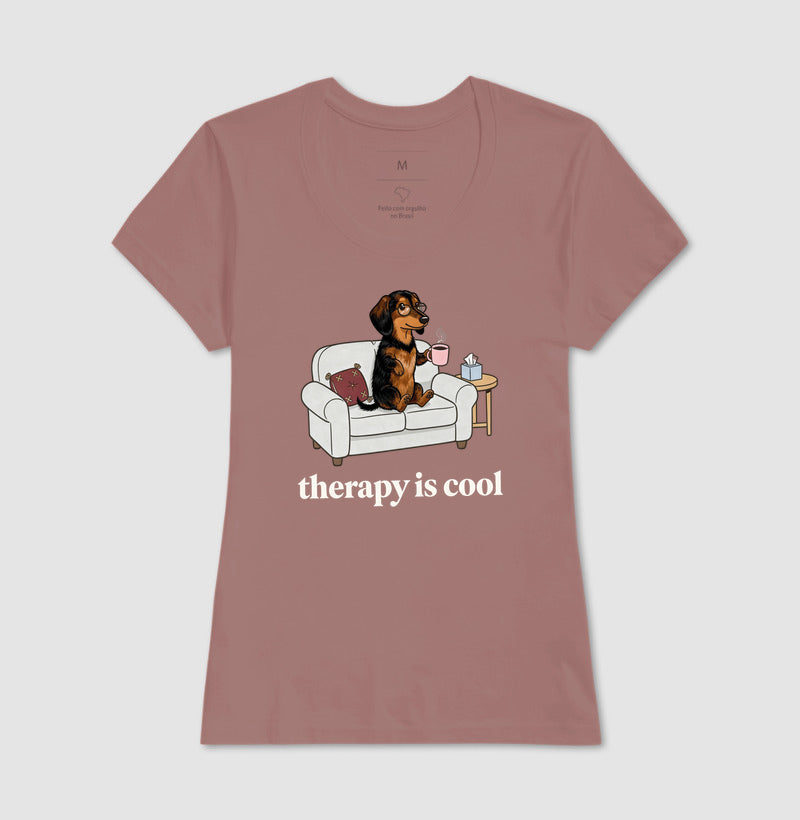 Camiseta 'Therapy is Cool' Cachorro Salsicha | Saúde Mental