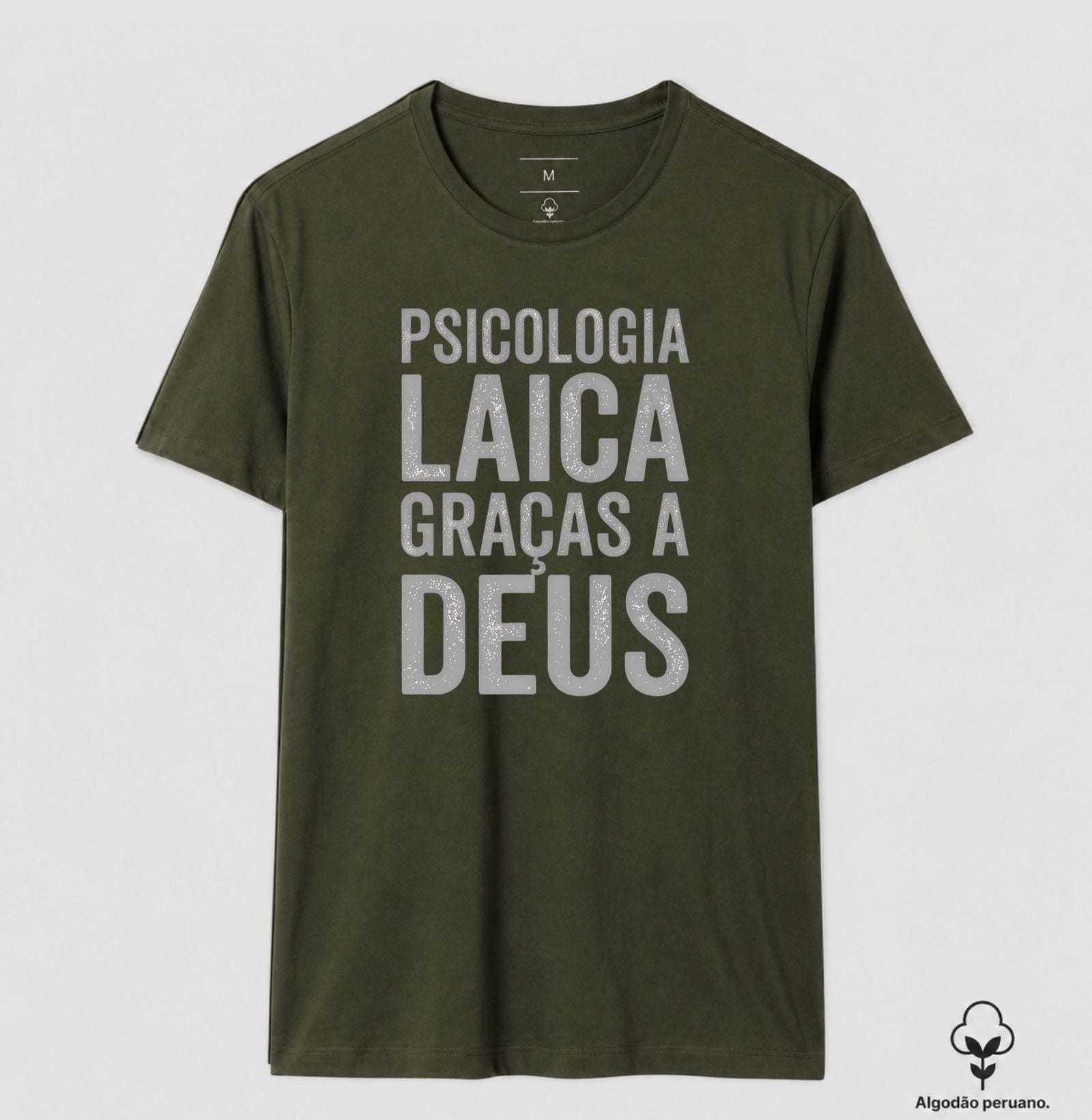 Camiseta Algodão Peruano "Psicologia Laica Graças a Deus" | Minimalista