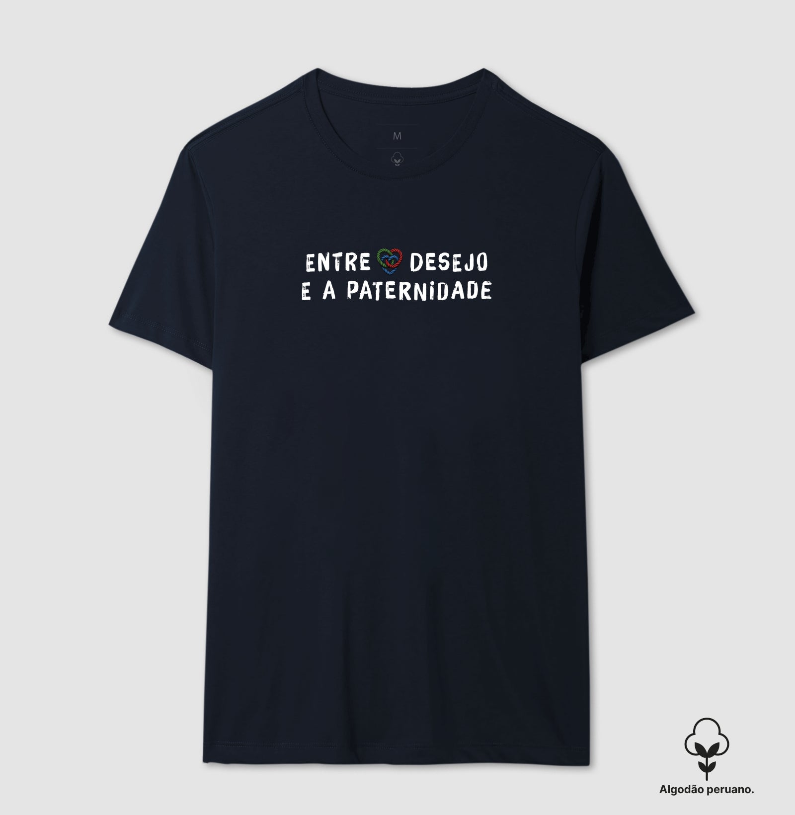 Camiseta Algodão Peruano "Entre Desejo e a Paternidade" | Estampa com Nó Borromeano