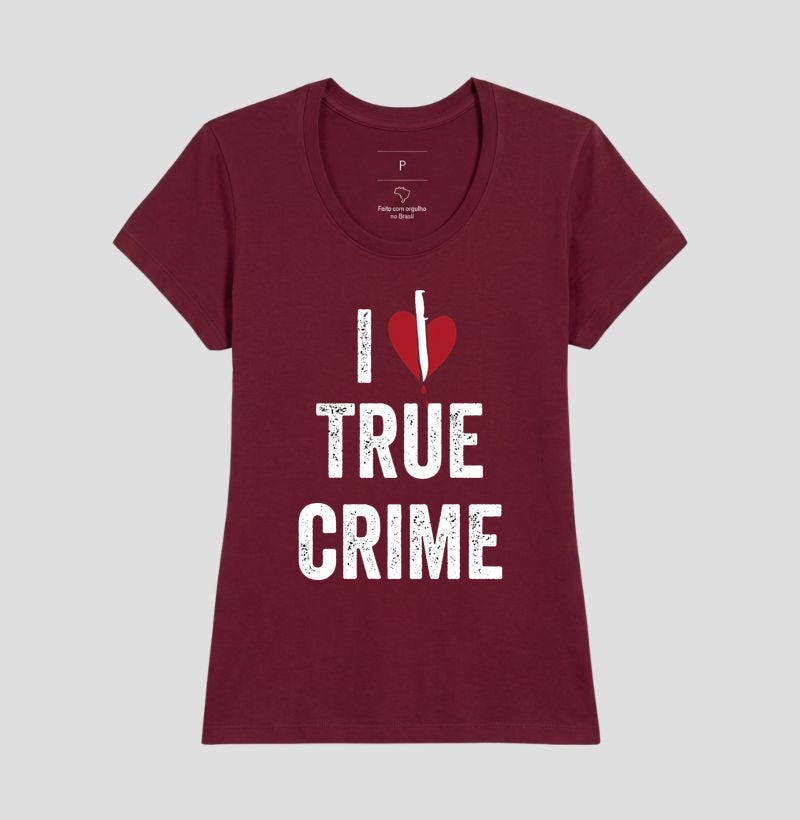 Camiseta "I ❤️ True Crime" | Paixão por Investigação & Mistério