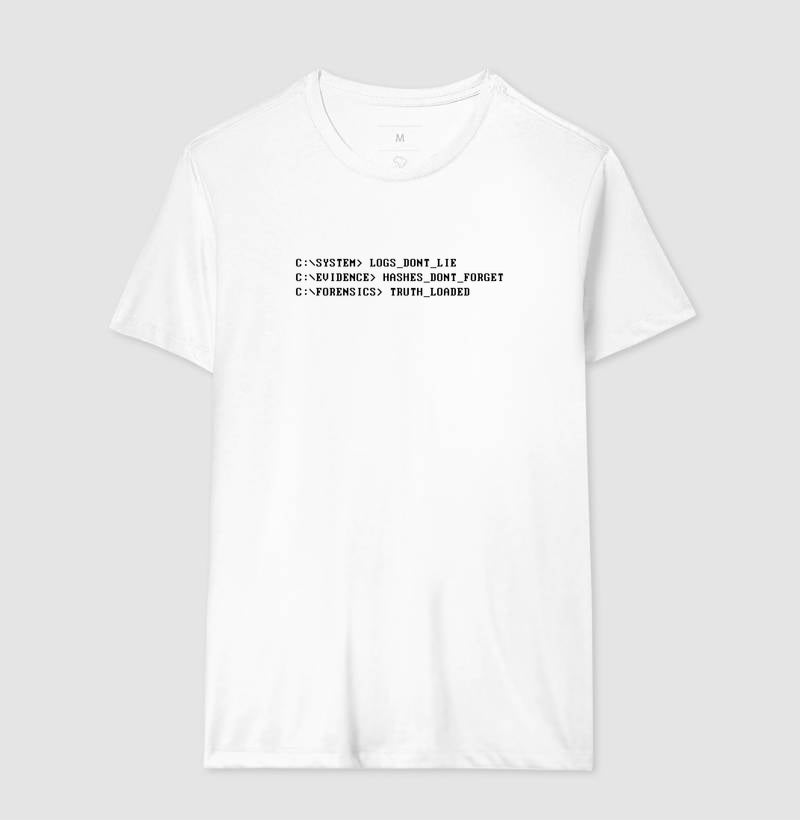 Camiseta "Logs Don't Lie" | O Código Forense