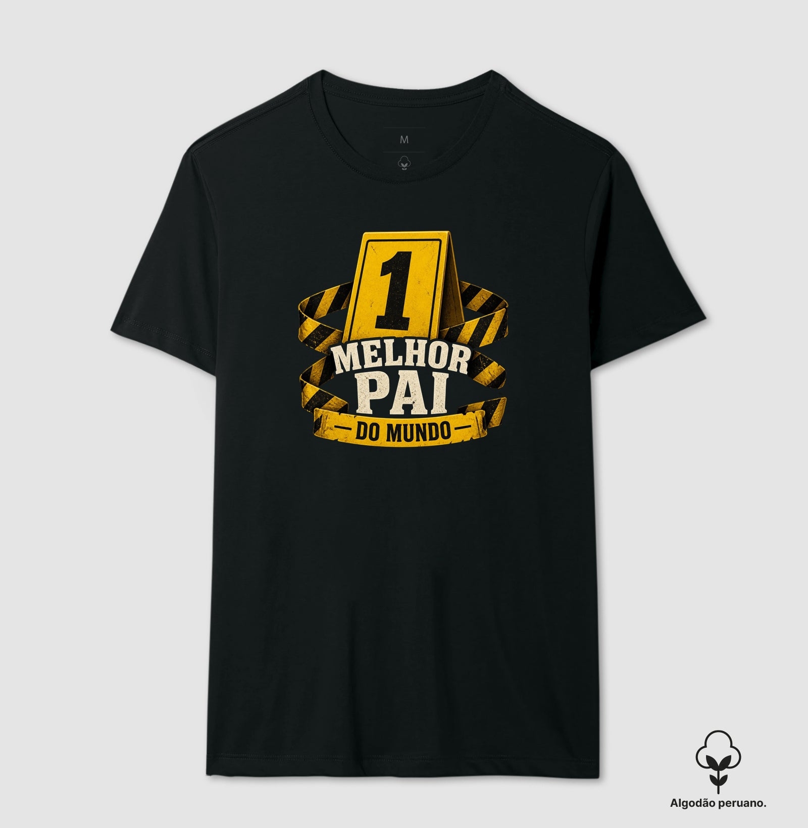 Camiseta Algodão Peruano Criminalística "Melhor Pai do Mundo" | Marcador de Evidência Nº 1