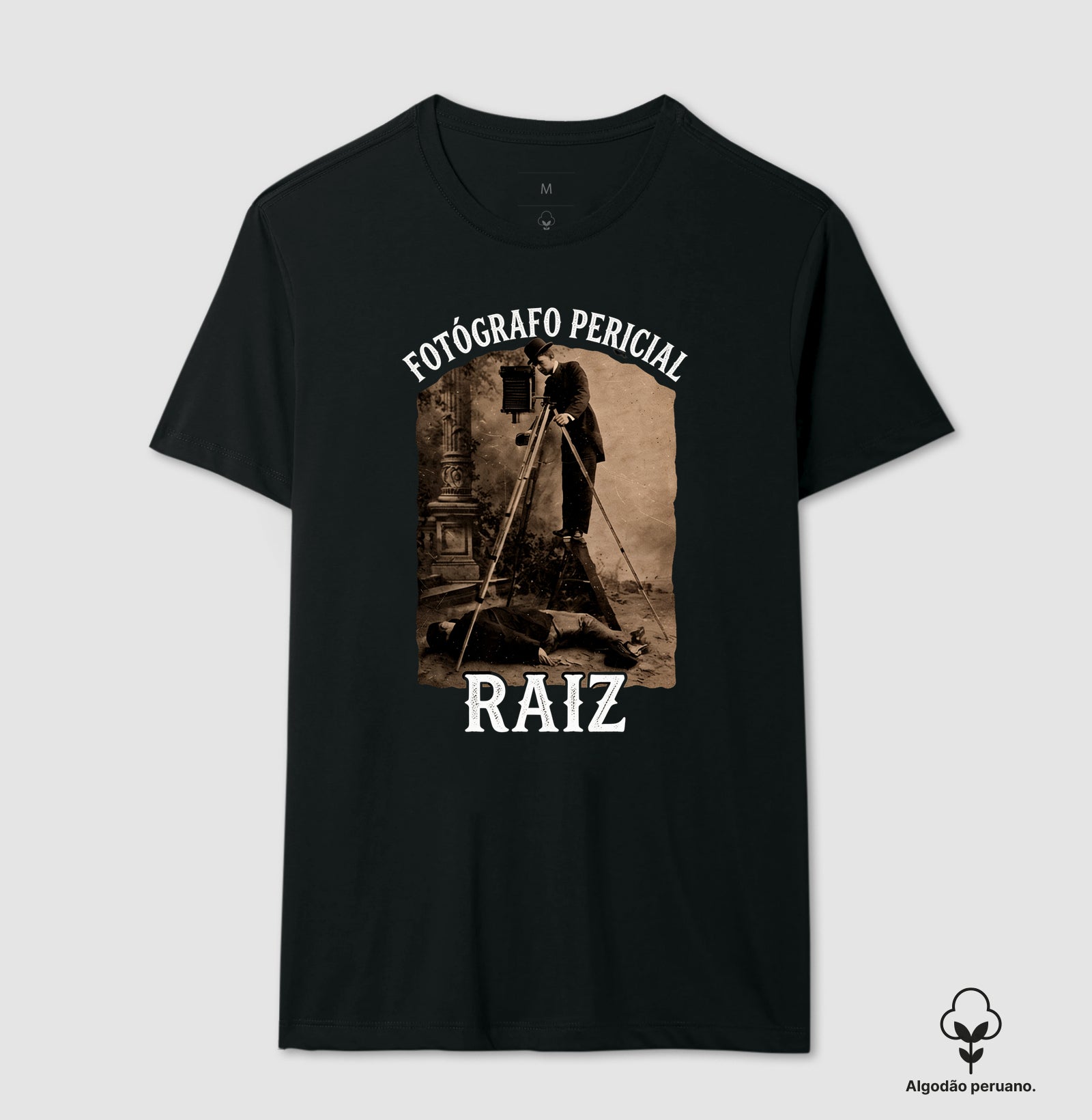 Camiseta Algodão Peruano "Fotógrafo Pericial Raiz" | Homenagem Vintage