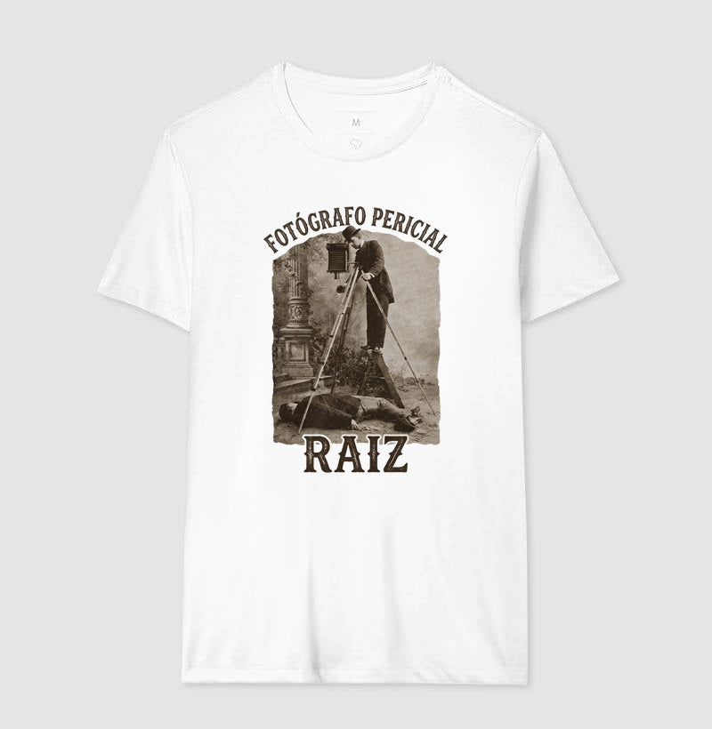Camiseta "Fotógrafo Pericial Raiz" | Homenagem Vintage