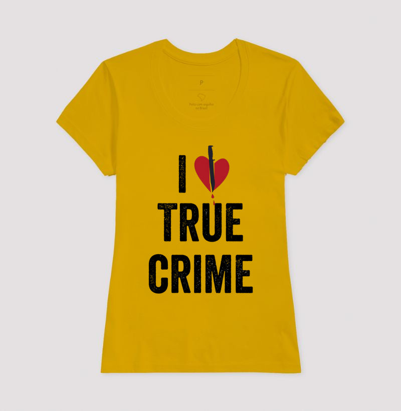 Camiseta "I ❤️ True Crime" | Paixão por Investigação & Mistério