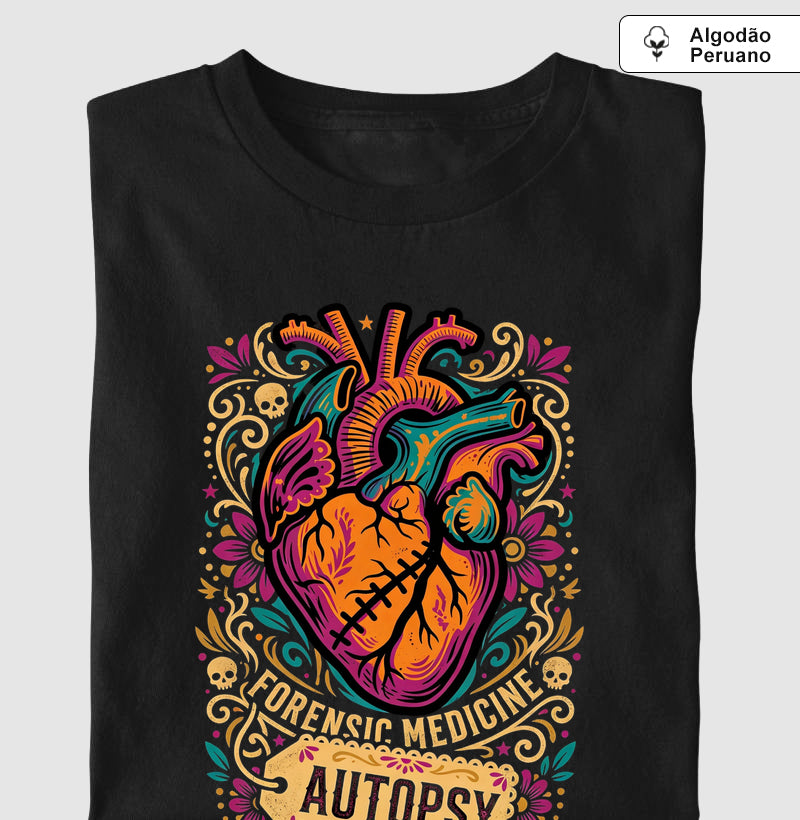 Camiseta Algodão Peruano Medicina Legal "Autopsy" | A Arte da Patologia Forense